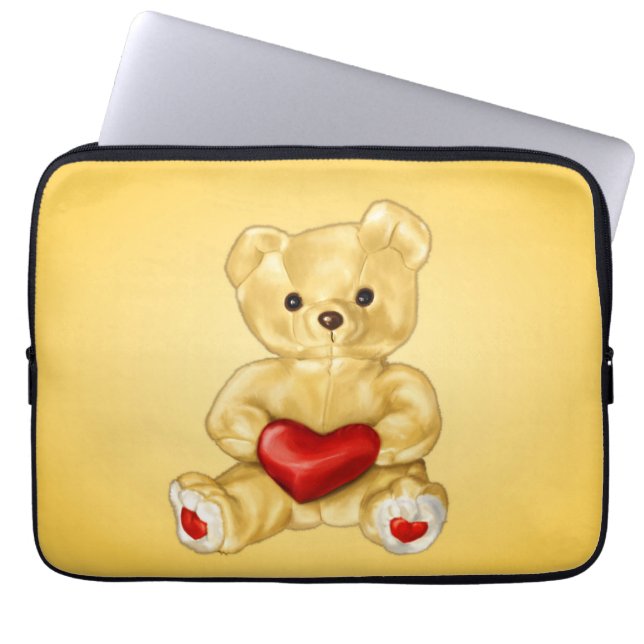 Cute Teddy Hypnotist Kids Laptop Sleeve (Front)