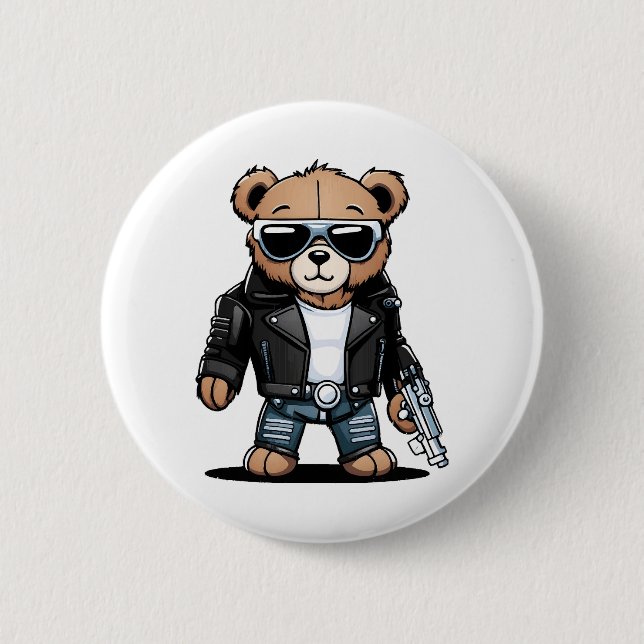Cute Teddy Memes 6 Cm Round Badge (Front)