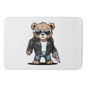 Cute Teddy Memes Bath Mat