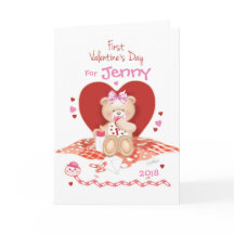 Cute teddy on Baby Girl's 1st