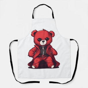 Cute teddy red boy apron