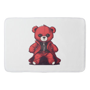 Cute teddy red boy bath mat