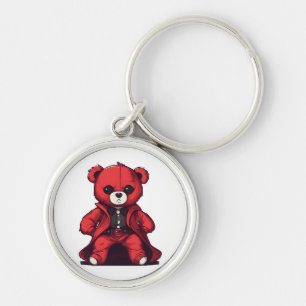 Cute teddy red boy key ring