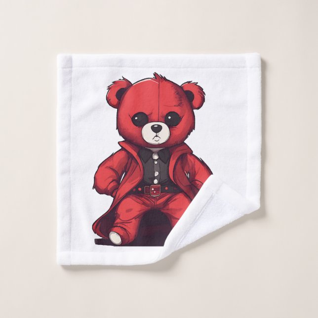 Cute teddy red boy wash cloth (Wash Cloth)