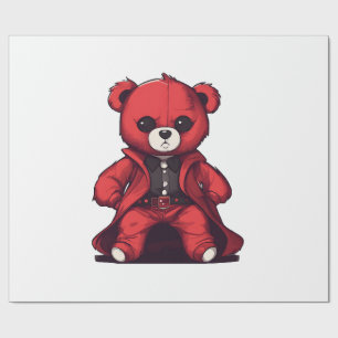 Cute teddy red boy wrapping paper
