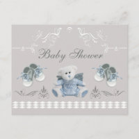 Cute Teddy & Shoes Baby Shower