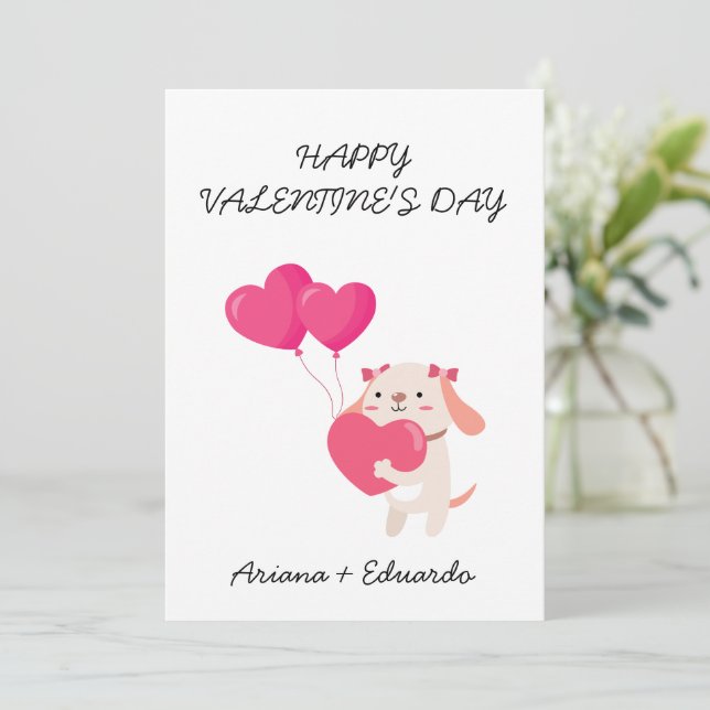 Cute Teddy Valentine's Day Thank-you cards (Standing Front)