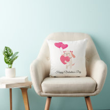 Cute Teddy Valentine's Day Throw pillows