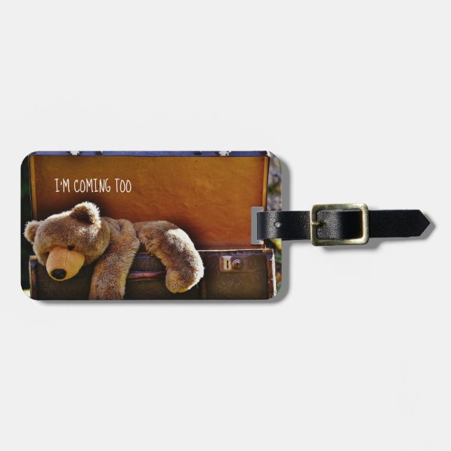 Cute TeddyBear Personalised Luggage TAG (Front Horizontal)