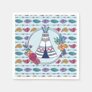 Cute Teepee Boho Tribal Napkin