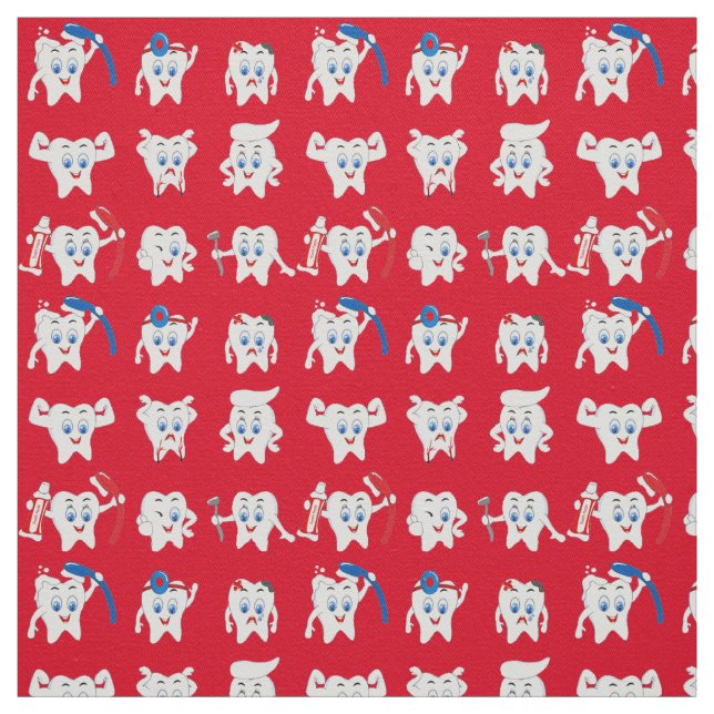 Cute Teeth Fabric (Swatch)