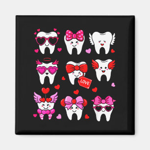 Cute Teeth Love Valentine's Day Dental  Magnet