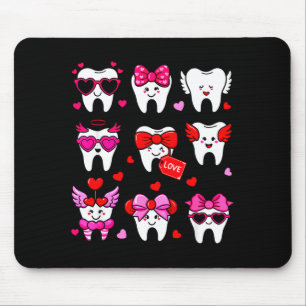 Cute Teeth Love Valentine's Day Dental  Mouse Pad