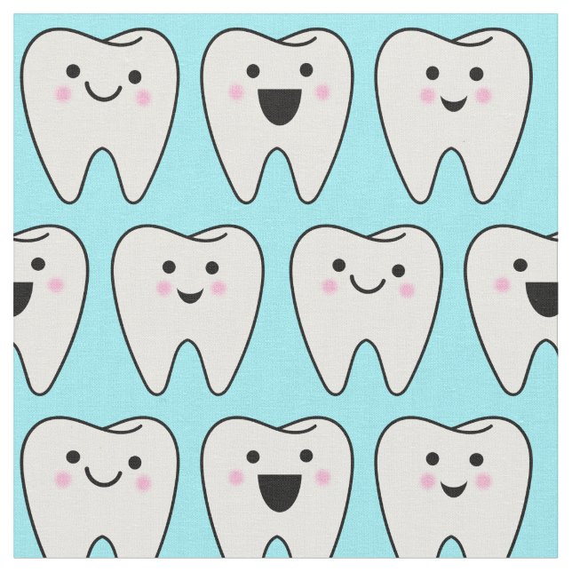 Cute Teeth Tooth Fairy Dentist Dental Fabric (Close Up)