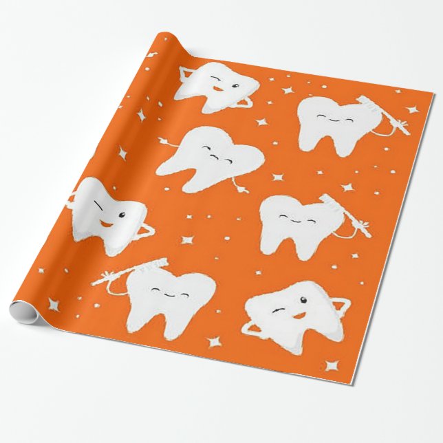 Cute teeth wrapping paper (Unrolled)