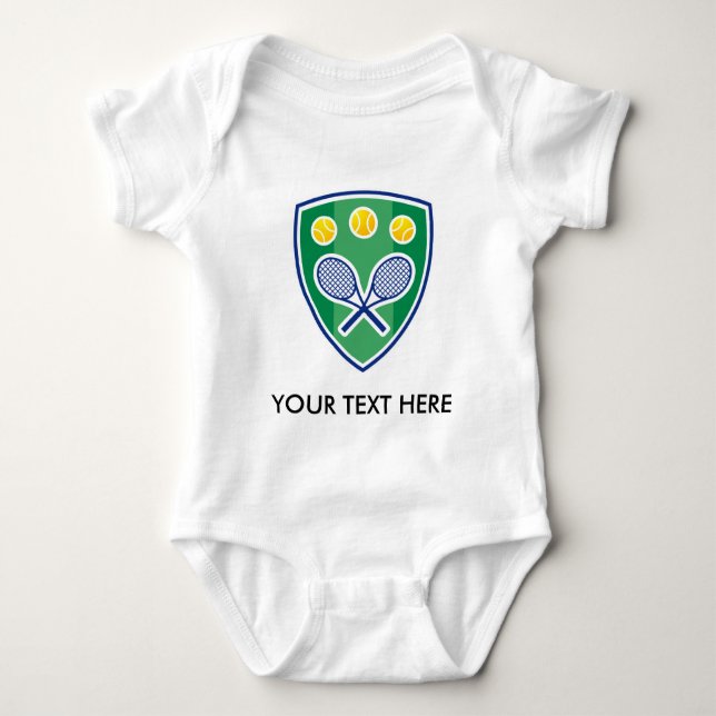 Cute tennis baby bodysuit. Add name or quotes Baby Bodysuit (Front)