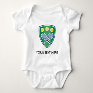 Cute tennis baby bodysuit. Add name or quotes Bodysuit