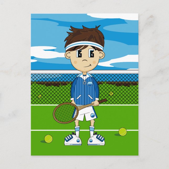 Cute Tennis Boy Postcard (Front)