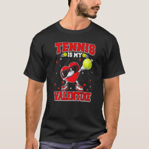Cute Tennis Lover Heart Dabbing Valentines Day Boy T-Shirt