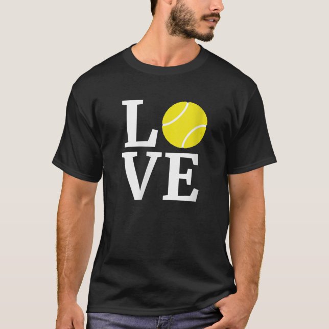Cute Tennis Lovers Present I Love Tennis Apparel T-Shirt (Front)