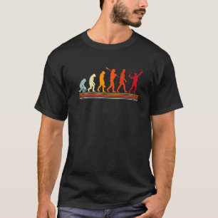 Cute Tennis Player Evolution Retro Vintage Colour T-Shirt