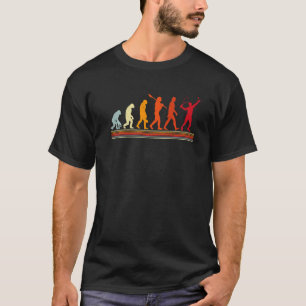 Cute Tennis Player Evolution Retro Vintage Colour T-Shirt