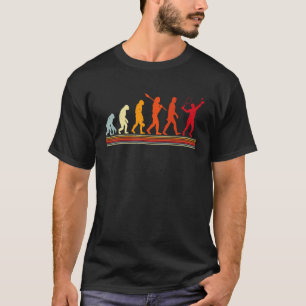 Cute Tennis Player Evolution Retro Vintage Colour T-Shirt