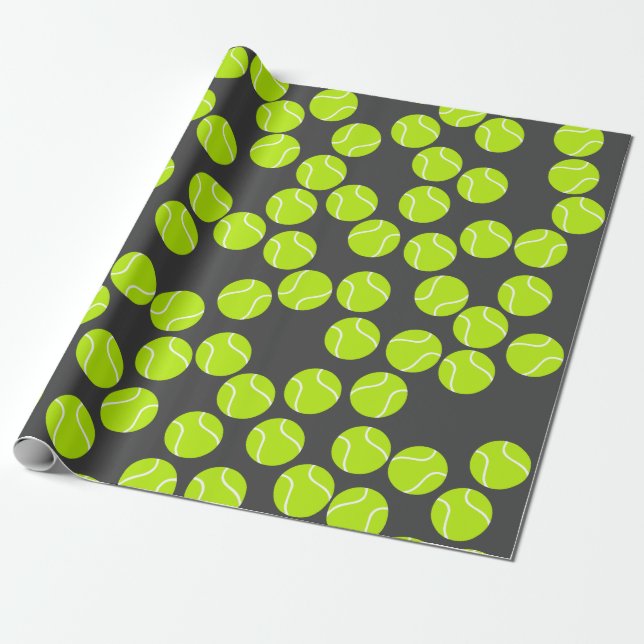 Cute Tennis Wrapping Paper (Unrolled)