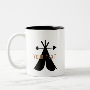 Cute Tent Camper Two-Tone Coffee Mug