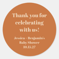 Cute Terracotta Baby Shower Custom Thank You