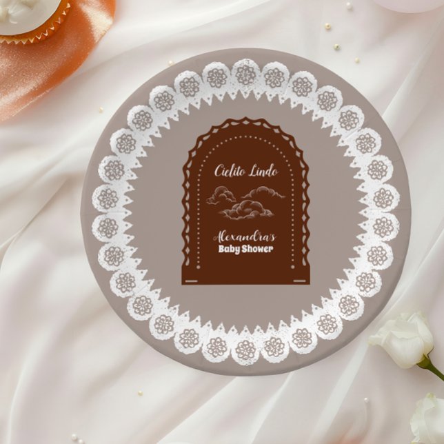 Cute Terracotta Mexican Cielito Lindo Baby Shower  Paper Plate (Creator Uploaded)