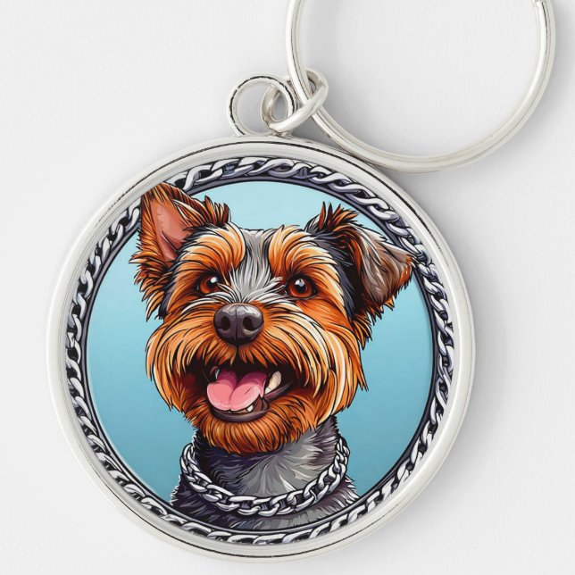 🐶 Cute Terrier Dog For Daily Carry 🐶 Key Ring (Front)