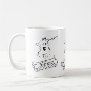 Cute terrier dog Happy Birthday coffee mug