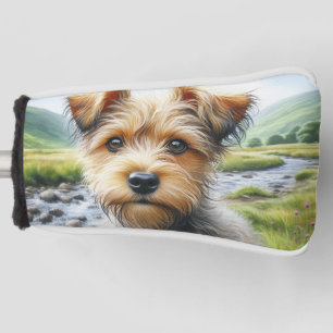 Cute Terrier Dog in Watercolor Golf Head Cover