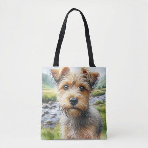 Cute Terrier Dog in Watercolor Tote Bag