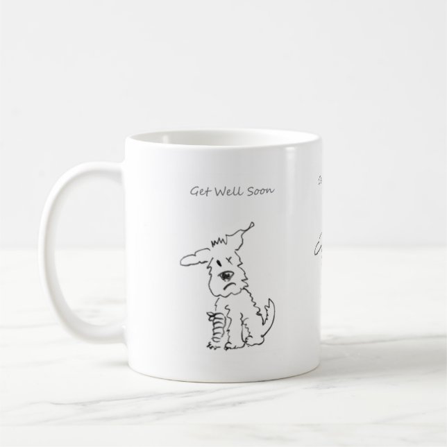 Cute terrier Get Well soon mug (Left)