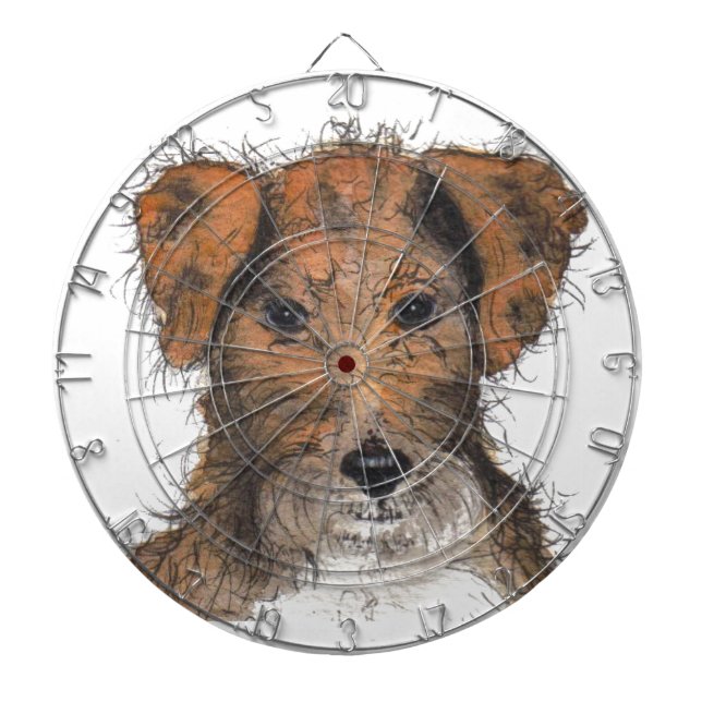 Cute Terrier puppy Dartboard (Front)