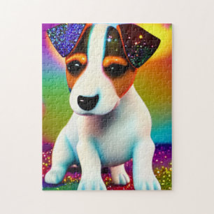 Cute Terrier Puppy Sparkle Close-Up   Jigsaw Puzzle