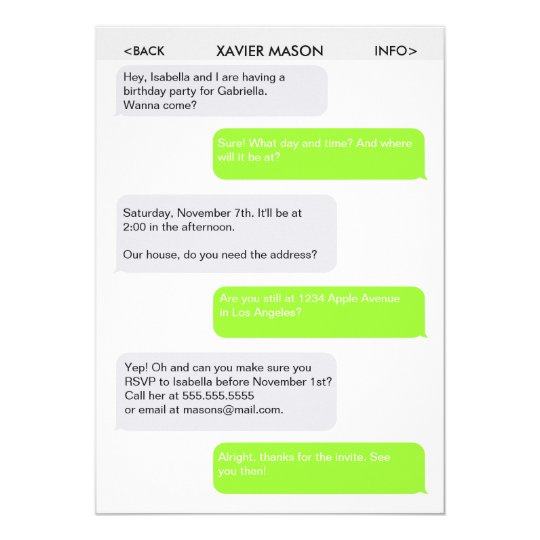 Cute Text Message Party Invitation | Zazzle.com.au