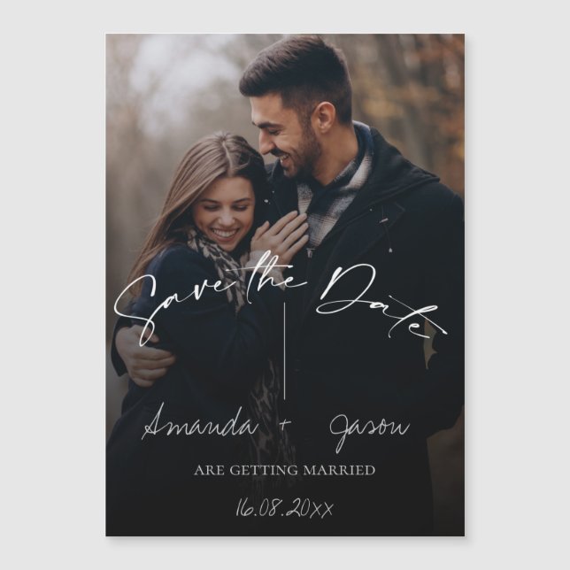 Cute Text Overlay Monogram Two Photo Wedding (Front)