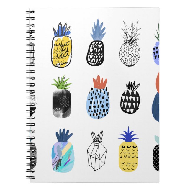 Cute textured pineapples, vintage collection. notebook (Front)