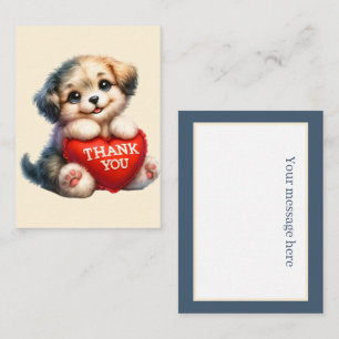Cute thank you add message puppy card