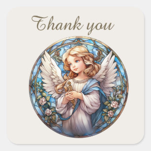 Cute thank you Angel Square Sticker