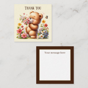 Cute Thank you bear add message Card