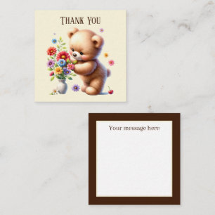 Cute Thank you bear add message Card