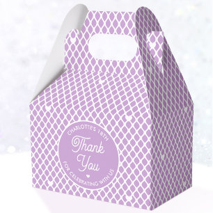 Cute Thank You Birthday Name Any Age Purple Modern Favour Box