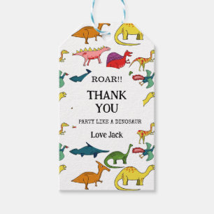 Cute Thank You Boy 1st Birthday Party Dinosaur  Gift Tags