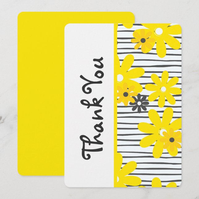 Cute Thank You Card Pretty Floral Thank You Note (Front/Back)