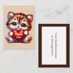 Cute thank you cat add message  card