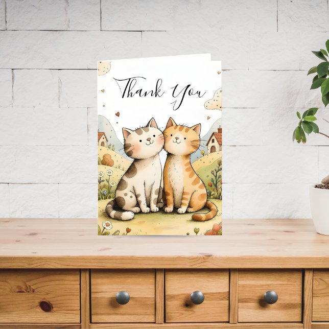 Cute Thank You Cat Holiday Card (Creator Uploaded)